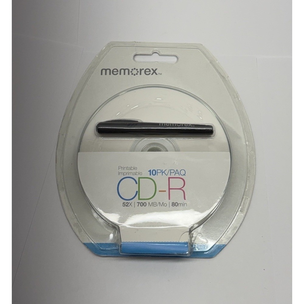 Memorex 10 Pack Beach CD-R 52X 700MB 80min Recordable CD-R New w/ CD Marker
